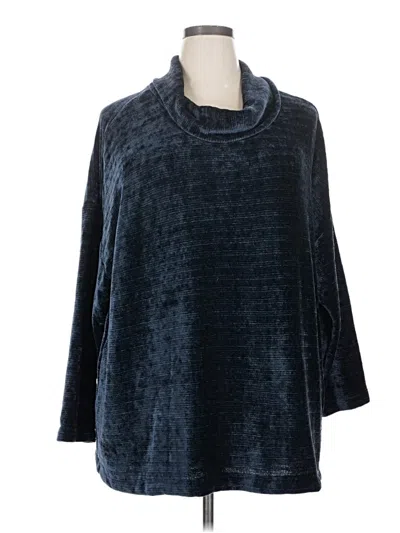 Pre-owned Jjill Poncho In Blue