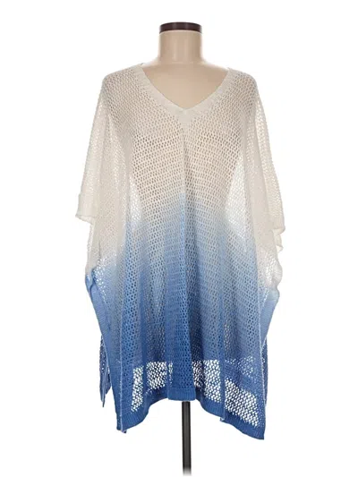 Pre-owned Jjill Poncho In Blue