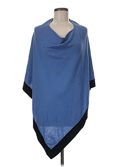 Pre-owned Jjill Poncho In Blue