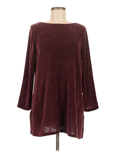 Pre-owned Jjill Poncho In Burgundy