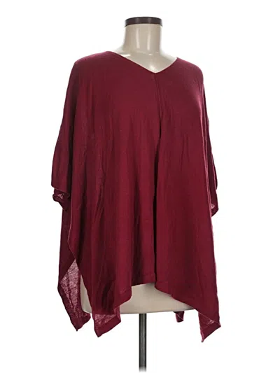 Pre-owned Jjill Poncho In Burgundy