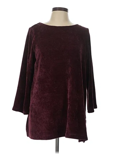 Pre-owned Jjill Poncho In Burgundy