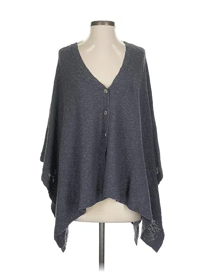 Pre-owned Jjill Poncho In Gray