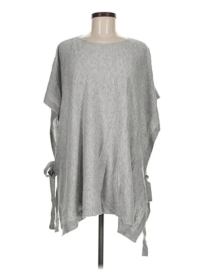 Pre-owned Jjill Poncho In Gray