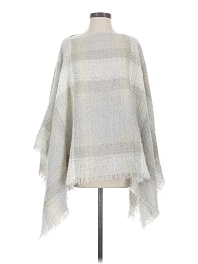 Pre-owned Jjill Poncho In Silver