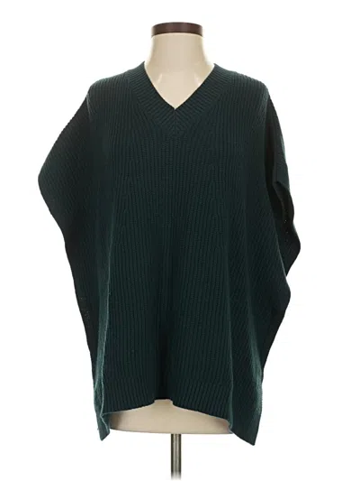 Pre-owned Jjill Poncho In Teal
