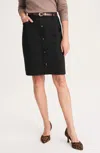 Jjill J.jill Ponte Button-front Skirt In Black