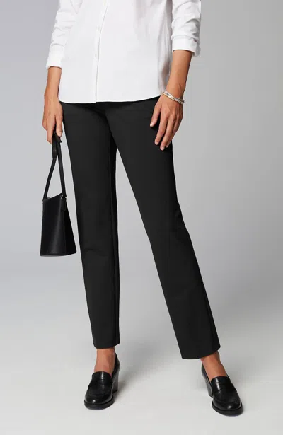 Jjill J.jill Ponte Welt-pockets Slim-leg Pants In Black