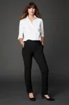 Jjill J.jill Ponte Welt-pockets Slim-leg Pants In Black
