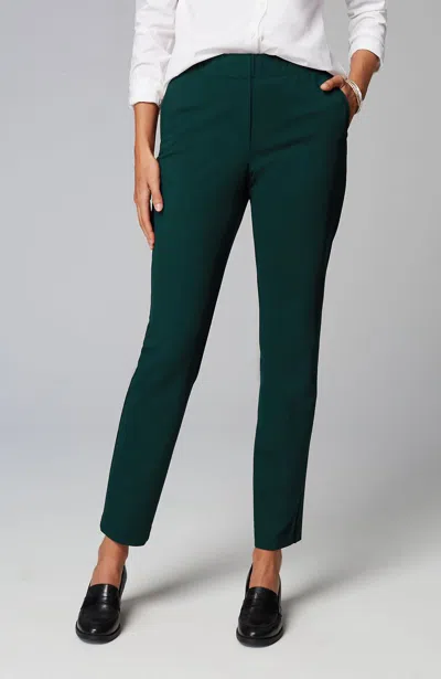 Jjill J.jill Ponte Welt-pockets Slim-leg Pants In Dark Teal