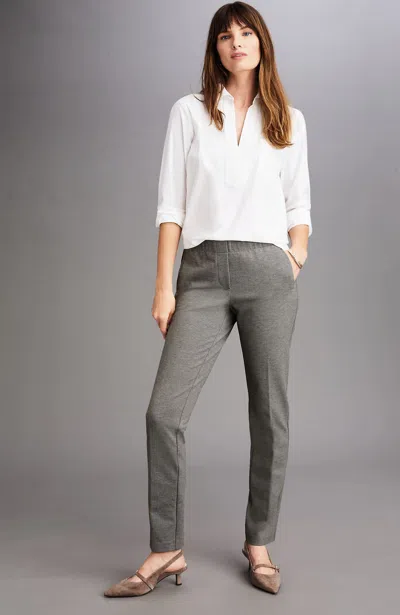 Jjill J.jill Ponte Welt-pockets Slim-leg Pants In Gray