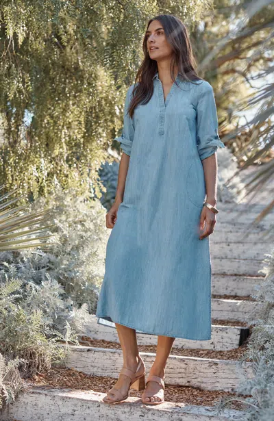 Jjill J.jill Popover Shirtdress In Blue