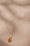 Jjill J.jill Pressed Leaves Pendant Necklace In Goldtone Multi