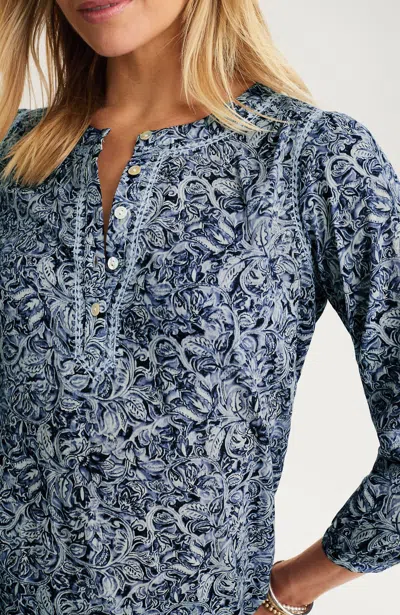 Jjill J.jill Printed & Embroidered Cotton Top In Multi