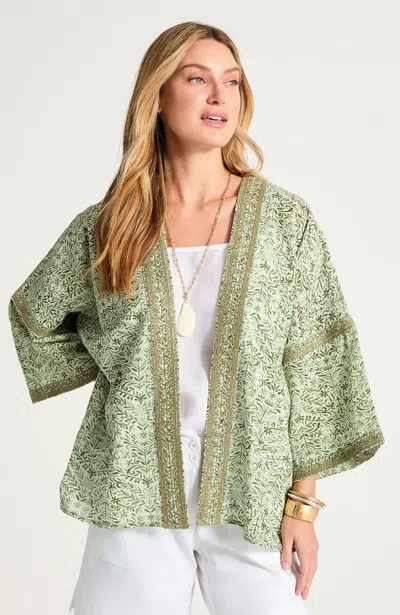 Jjill Printed & Embroidered Jacket In Transparent
