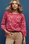 Jjill J.jill Printed Convertible-shoulder Top In Azalea Floral Fresco