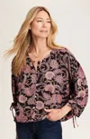 Jjill J.jill Printed Crinkle-textured Top