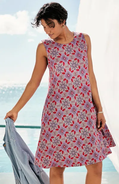 Jjill J.jill Printed Sleeveless Swing Dress