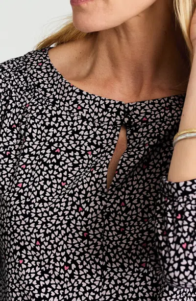 Jjill J.jill Printed Smocked Top In Black
