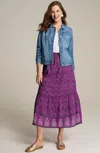 Jjill J.jill Printed Tiered Midi Skirt