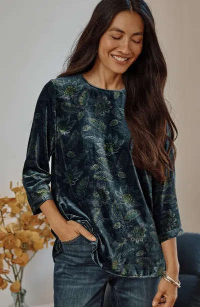 JJILL J.JILL PRINTED-VELVET TOP