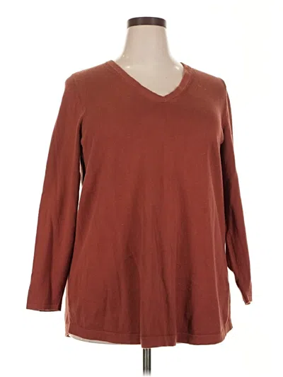 Pre-owned Jjill Pullover Sweater In Brown