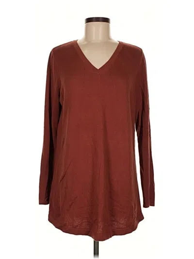 Pre-owned Jjill Pullover Sweater In Brown