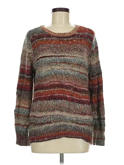 Pre-owned Jjill Pullover Sweater In Brown