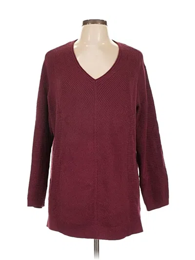 Pre-owned Jjill Pullover Sweater In Burgundy