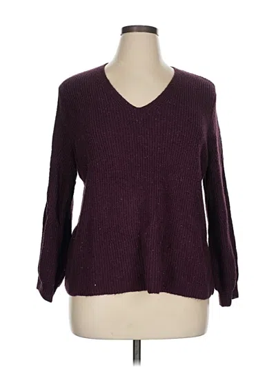 Pre-owned Jjill Pullover Sweater In Burgundy