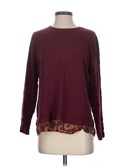 Pre-owned Jjill Pullover Sweater In Burgundy