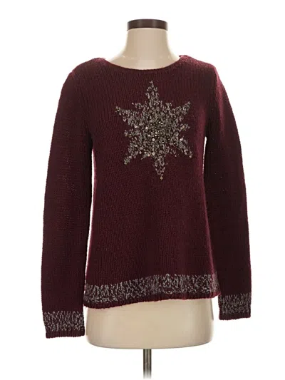 Pre-owned Jjill Pullover Sweater In Burgundy