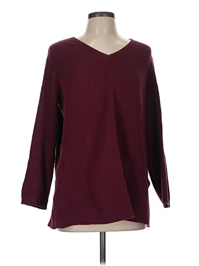 Pre-owned Jjill Pullover Sweater In Burgundy