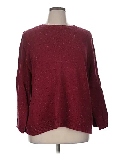 Pre-owned Jjill Pullover Sweater In Burgundy