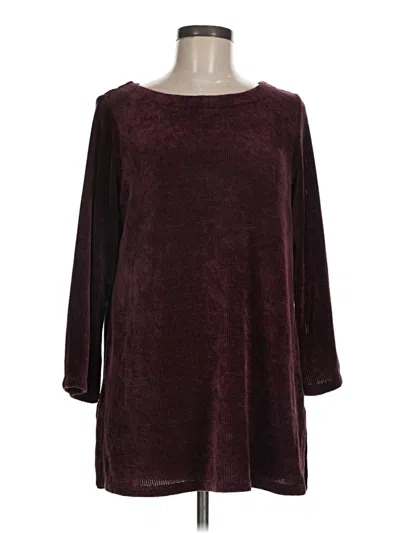 Pre-owned Jjill Pullover Sweater In Burgundy