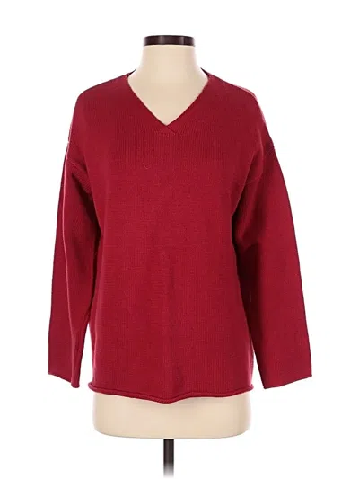 Pre-owned Jjill Pullover Sweater In Burgundy