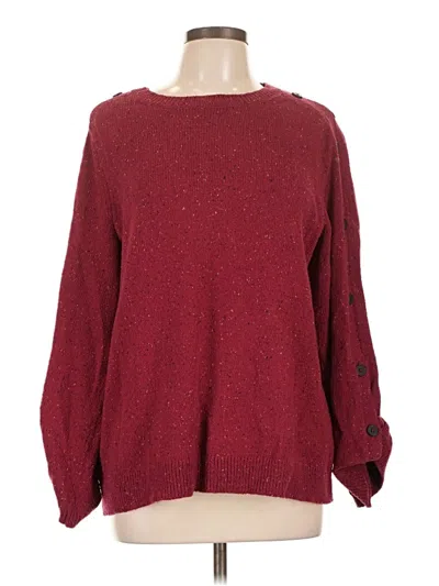 Pre-owned Jjill Pullover Sweater In Burgundy