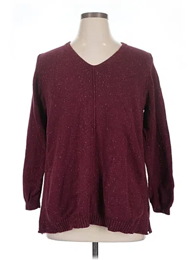 Pre-owned Jjill Pullover Sweater In Burgundy