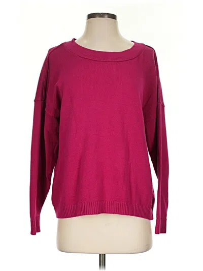 Pre-owned Jjill Pullover Sweater In Burgundy
