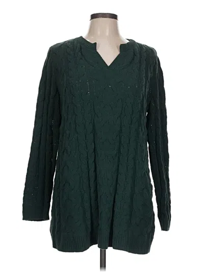 Pre-owned Jjill Pullover Sweater In Green