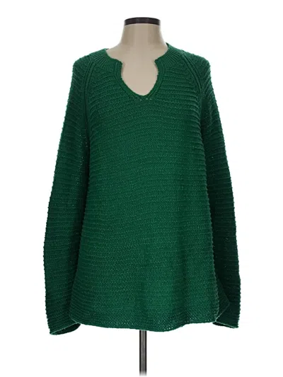 Pre-owned Jjill Pullover Sweater In Green