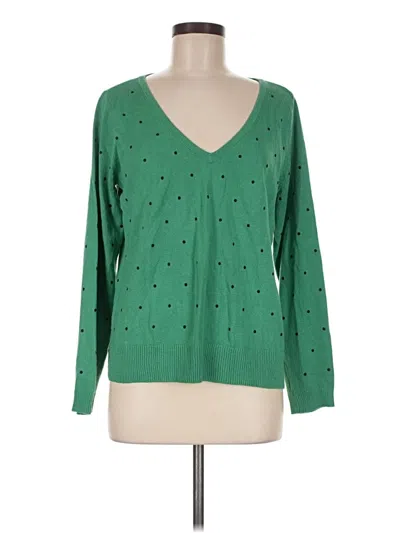 Pre-owned Jjill Pullover Sweater In Green