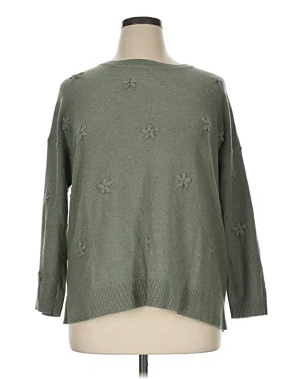 Pre-owned Jjill Pullover Sweater In Green