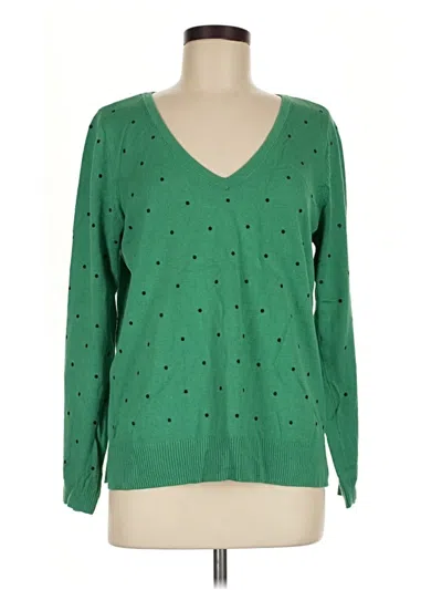 Pre-owned Jjill Pullover Sweater In Green