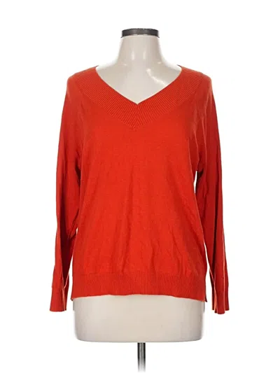 Pre-owned Jjill Pullover Sweater In Red