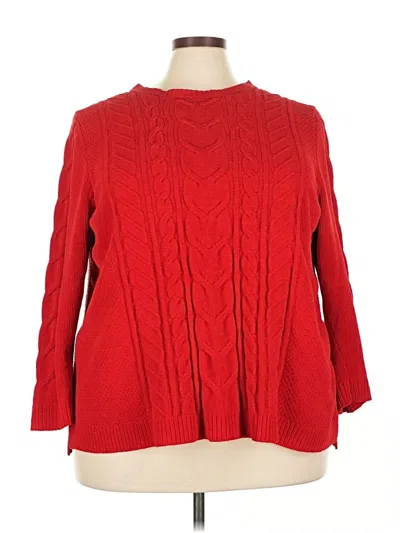 Pre-owned Jjill Pullover Sweater In Red