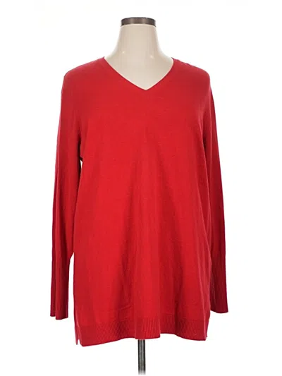 Pre-owned Jjill Pullover Sweater In Red
