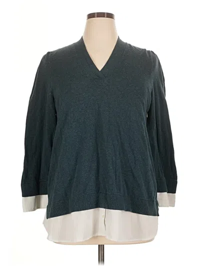 Pre-owned Jjill Pullover Sweater In Teal