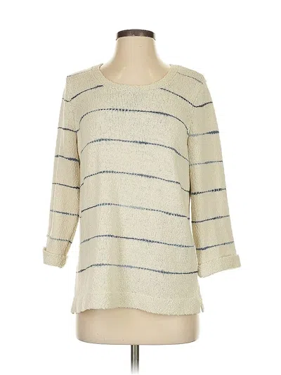 Pre-owned Jjill Pullover Sweater In White