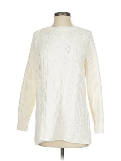 Pre-owned Jjill Pullover Sweater In White